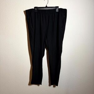 Stretchtech Quick‎ Dry Active Joggers Pants Mens 2XL Black Logo Elastic Waist